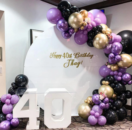 Purple Gold & Black Balloon Arch Kit