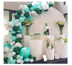 Blue, Green & Silver Balloon Arch Garland Kit