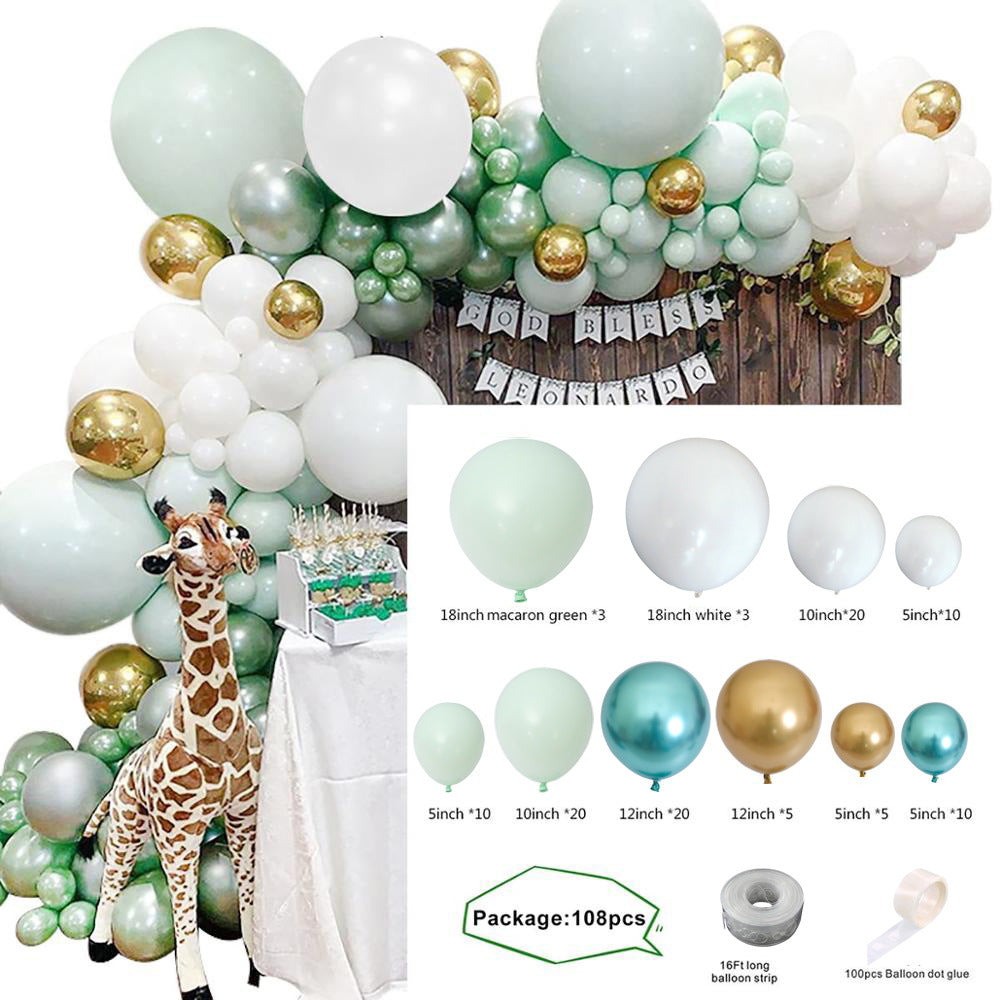 Mint, Green & Gold Balloon Arch Kit