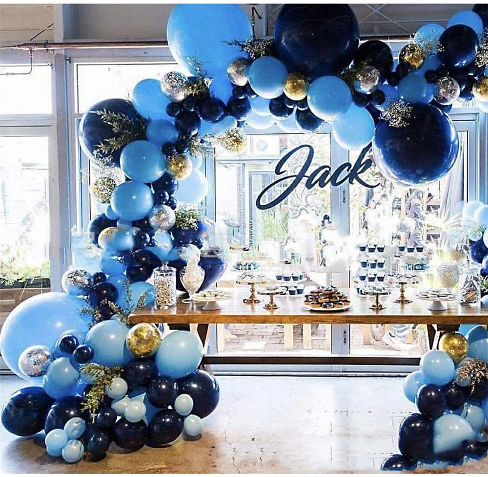 Blue, Navy, Silver & Gold Balloon Arch Kit