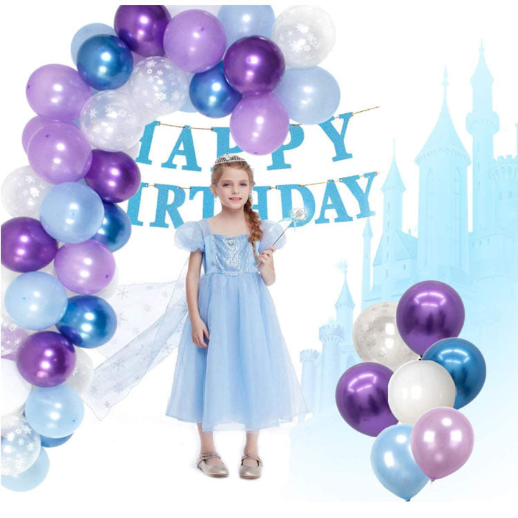 Purple, Blue & White 'FROZEN' Theme Balloon Arch Kit