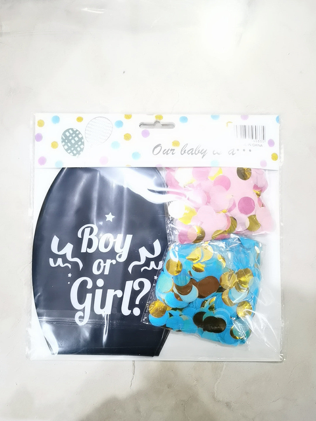 Round Black Gender Reveal Balloon Party Decoration