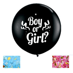 Round Black Gender Reveal Balloon Party Decoration