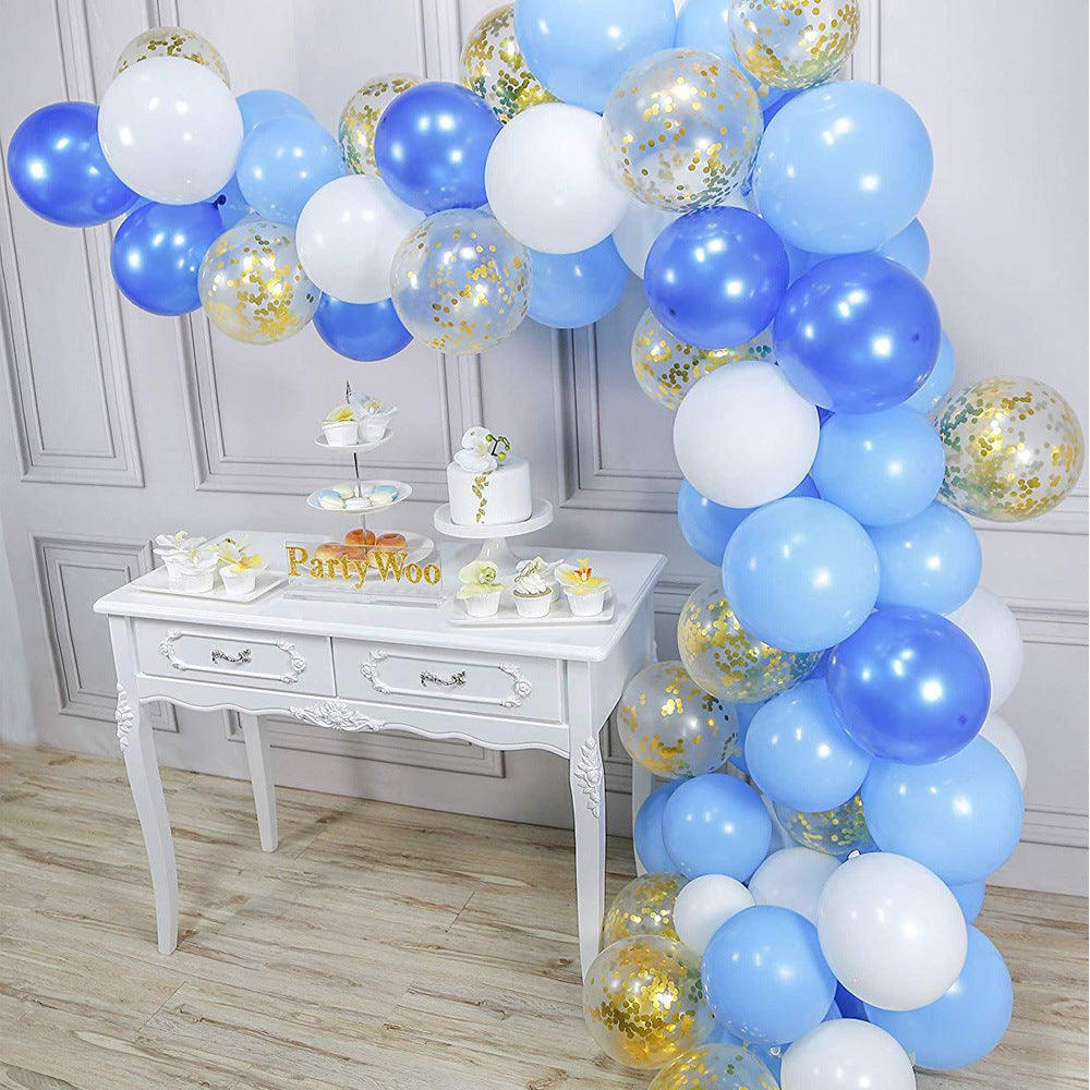 Blue, White & Gold Balloon Arch Kit