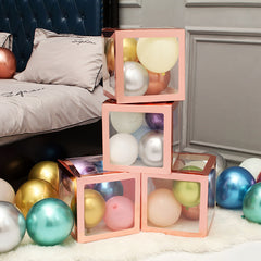 Transparent Balloon Box Birthday Scene Layout