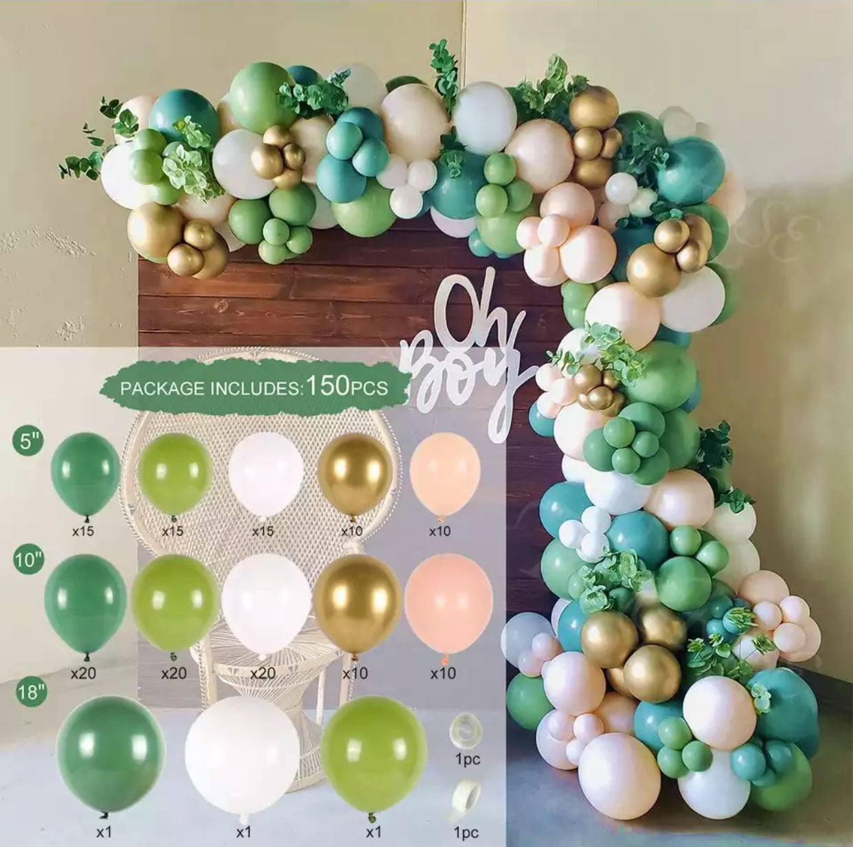 Retro Colored Irregular Balloon Arch Garland