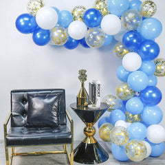 Blue, White & Gold Balloon Arch Kit