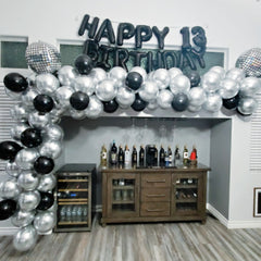 Black & Silver Balloon Arch Kit