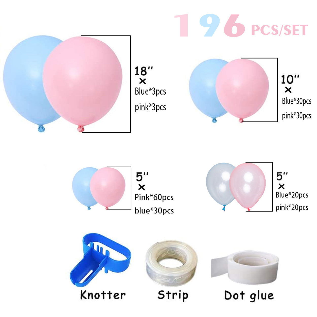 Gender Reveal Balloon Arch Kit