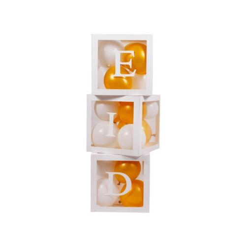 White 'EID' Letter Balloon Boxes