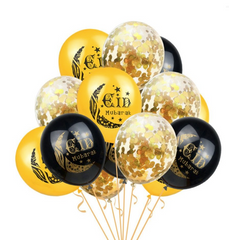 Black & Gold 'EID' Balloons