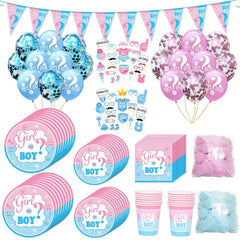 Gender Reveal Party Tableware Set & Decorations