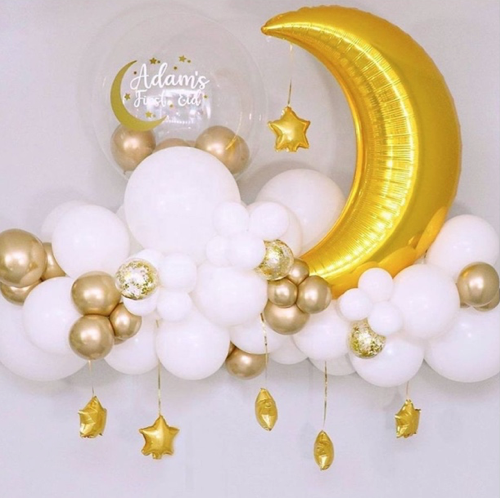 MOON STAR BALLOON SETS FOR EID 60 pcs