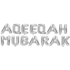 'AQEEQAH MUBARAK' Foil Letter Balloons