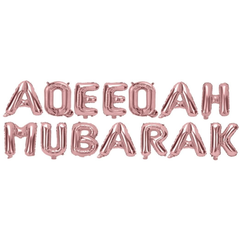 'AQEEQAH MUBARAK' Foil Letter Balloons