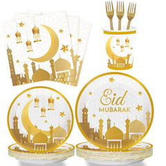 Gold Eid Mubarak Tableware