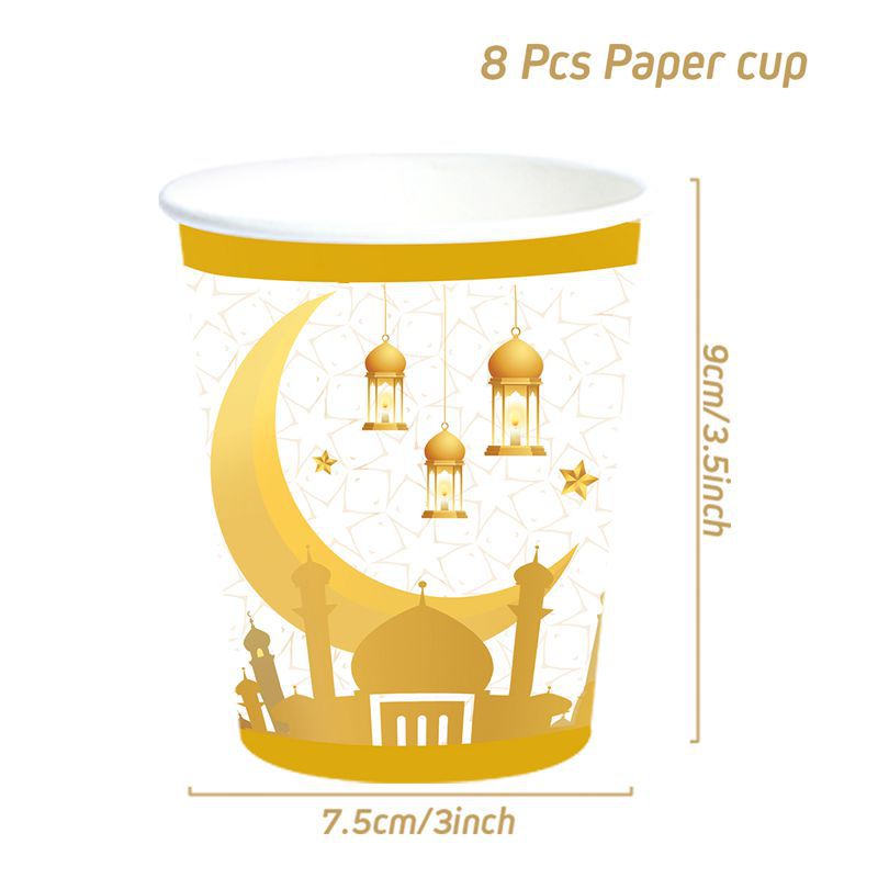 Gold Eid Mubarak Tableware