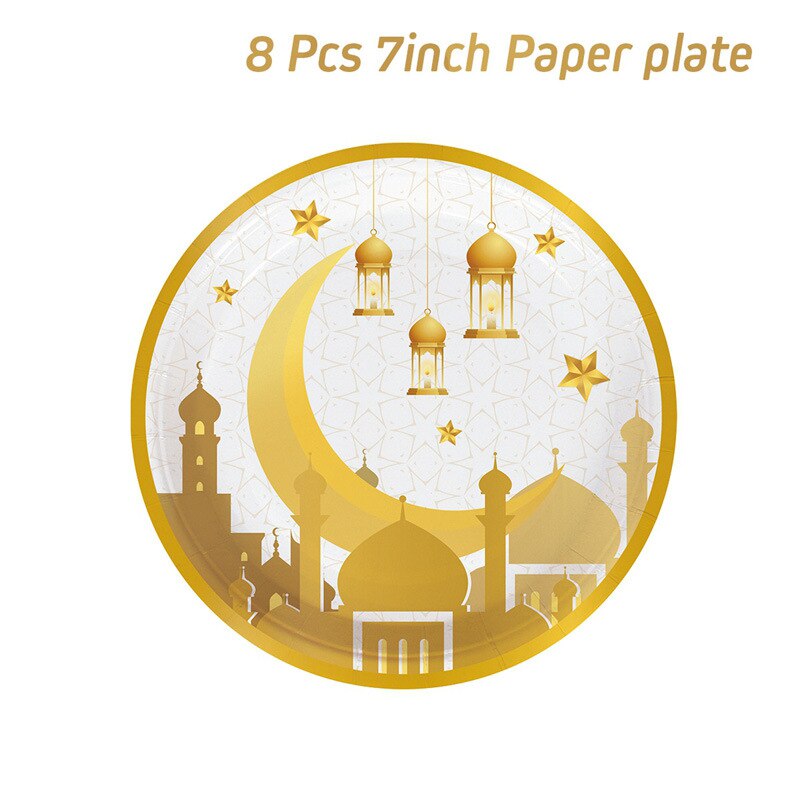 Gold Eid Mubarak Tableware